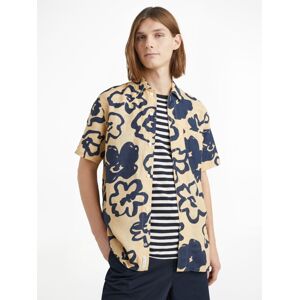 Tommy Hilfiger pánská béžová košile Floral - XL (0F4)